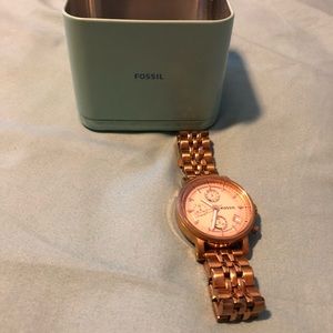 Rose gold original boyfriend fossil watch